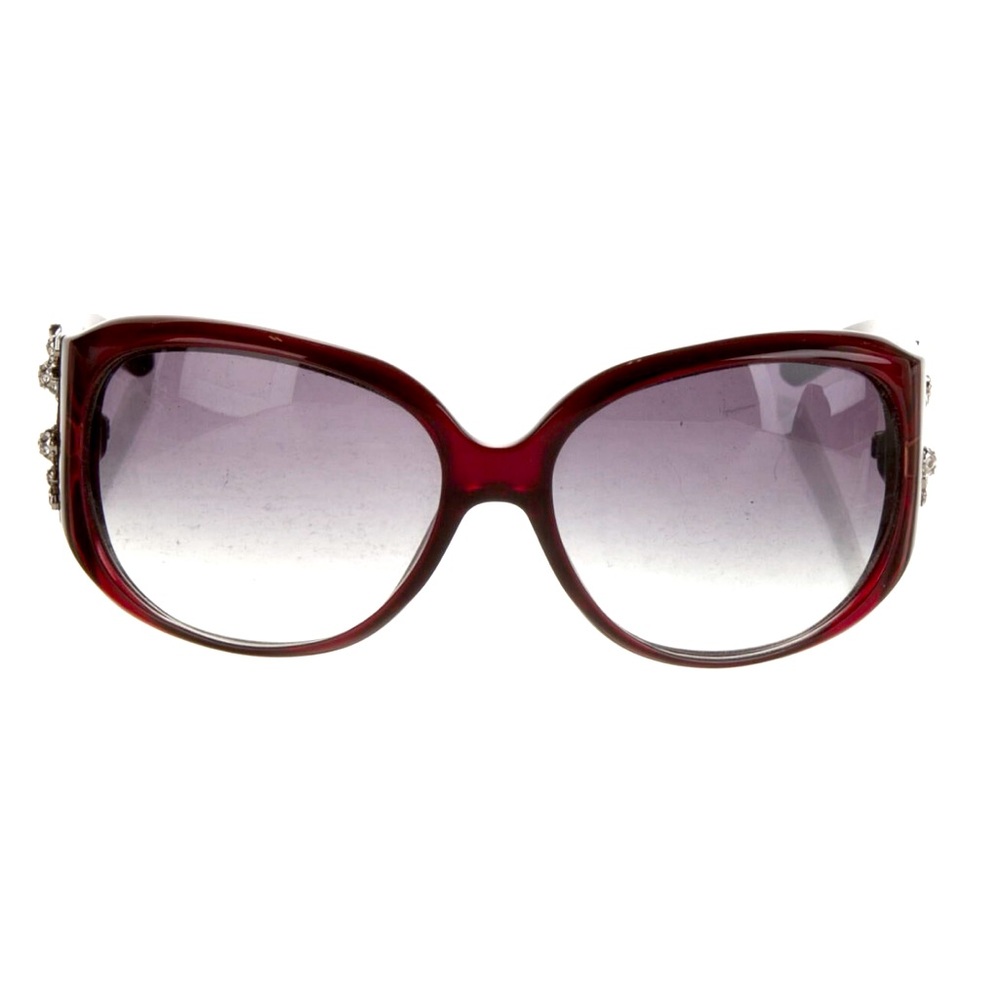 Dior Limited Red Swarovski Crystals Oval Gradient Lens Acetate Sunglasses - Picture 4 of 14